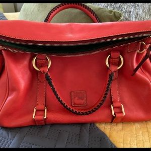 Coral handbag.soft leather in excellent condition.